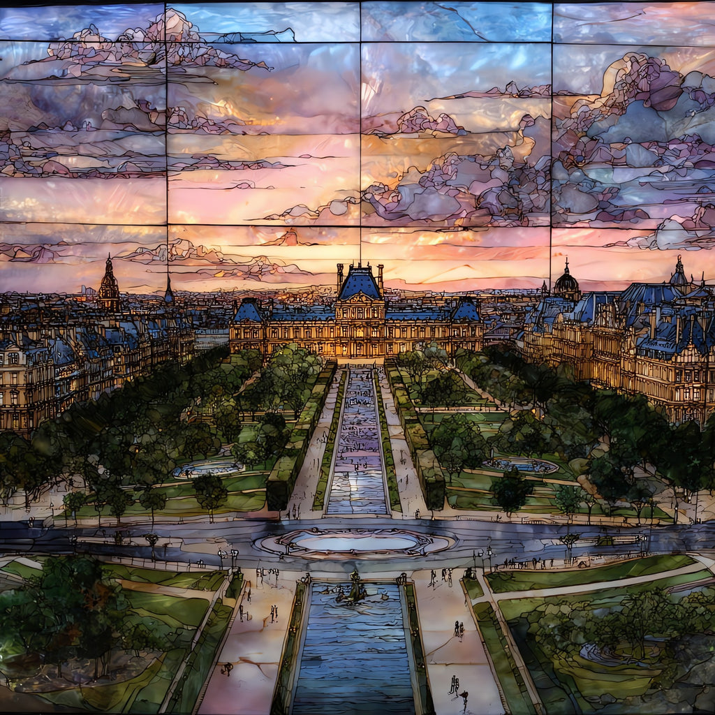 Jardin des Tuileries — ceramic art tile