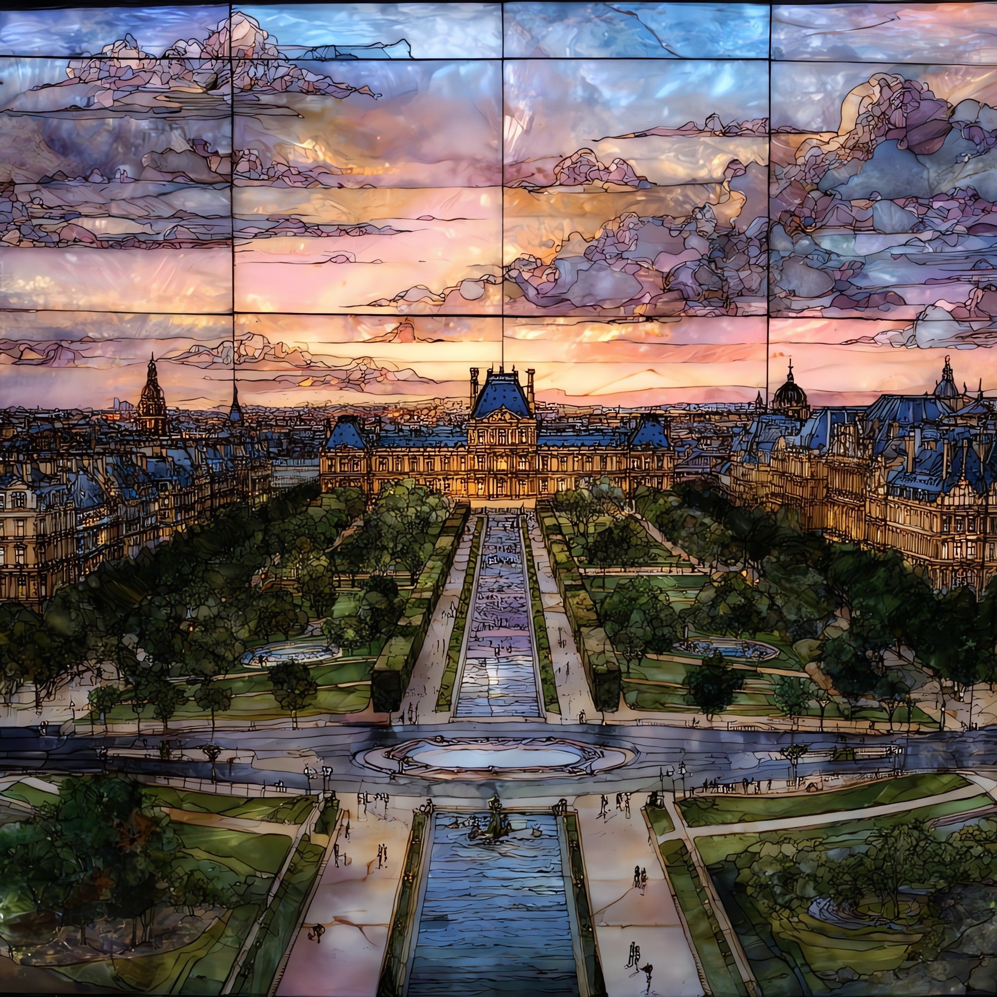 Jardin des Tuileries — ceramic art tile