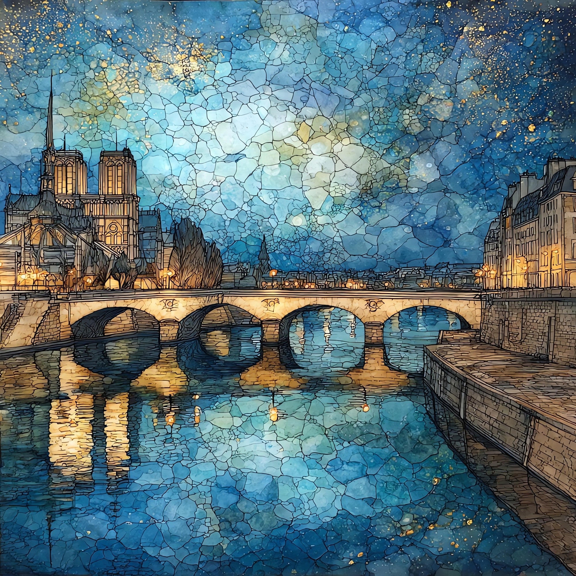Île de la Cité — ceramic art tile