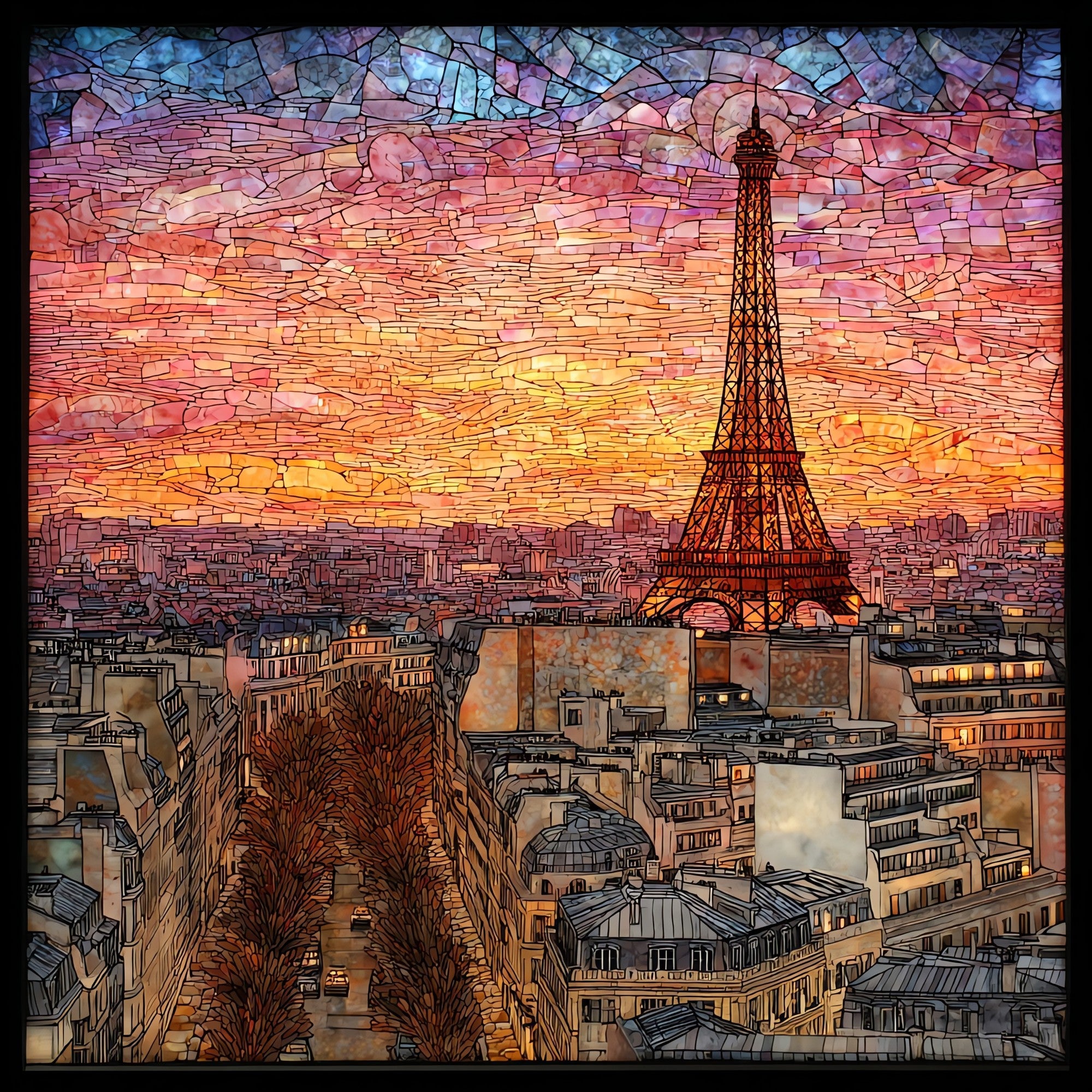 Montparnasse Tower View of Paris — ceramic art tile