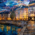 Ile Saint-Louis Quayside — ceramic art tile