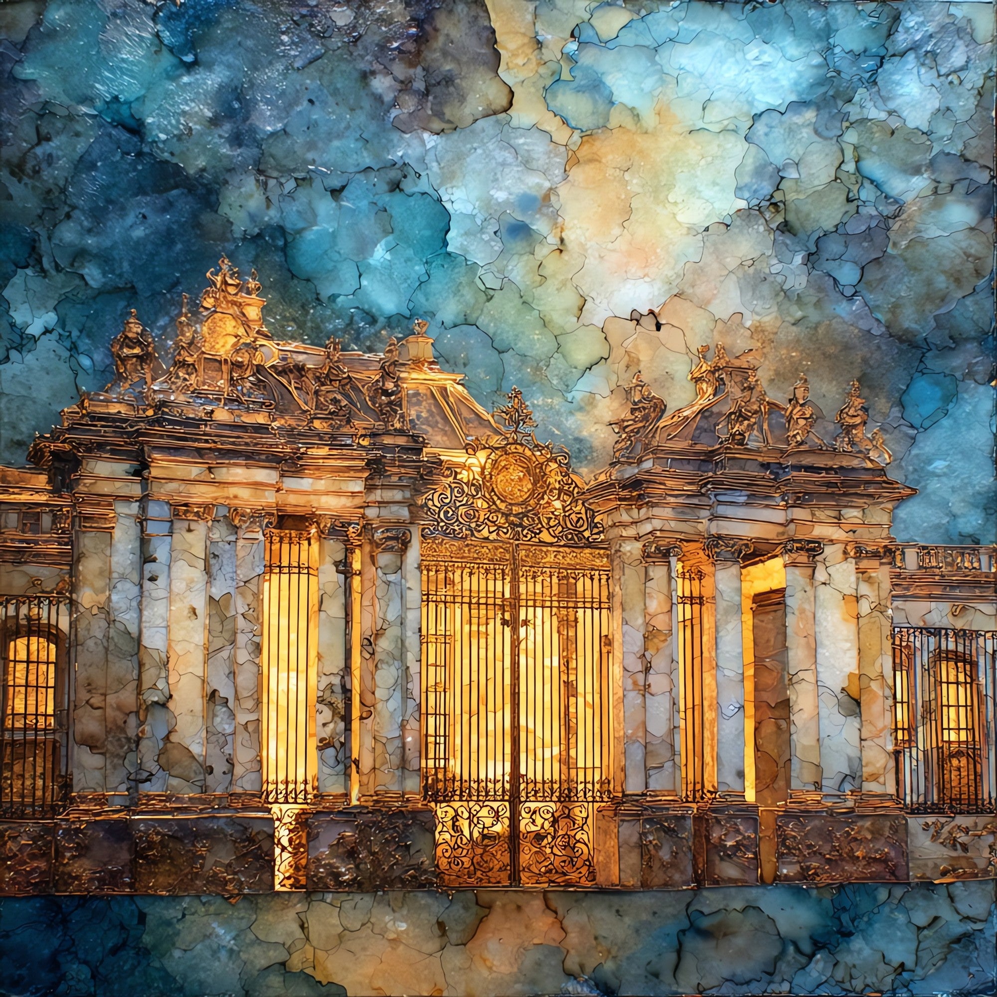 Gilded Gate of Versailles — ceramic art tile