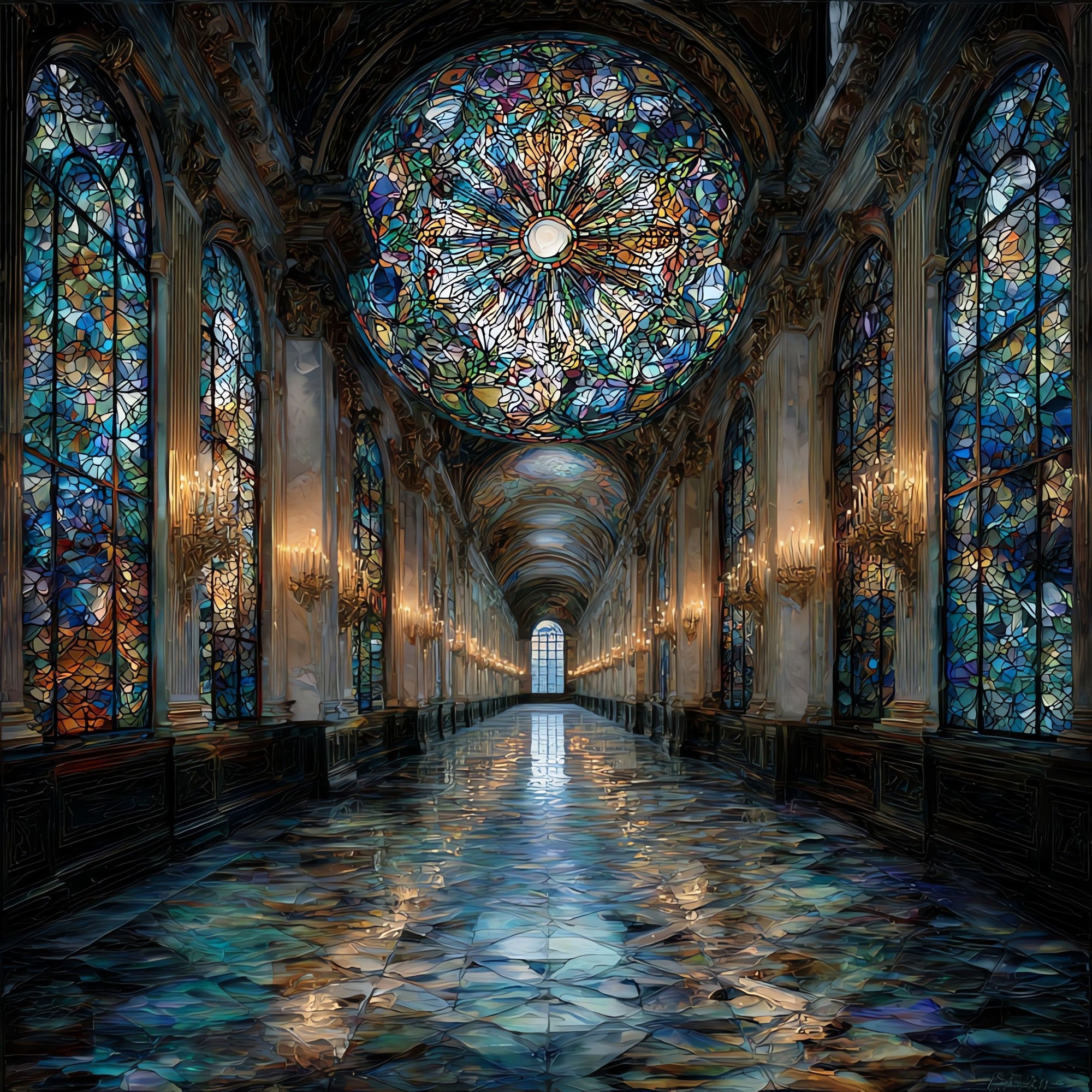 Hall of Mirrors Versailles — ceramic art tile