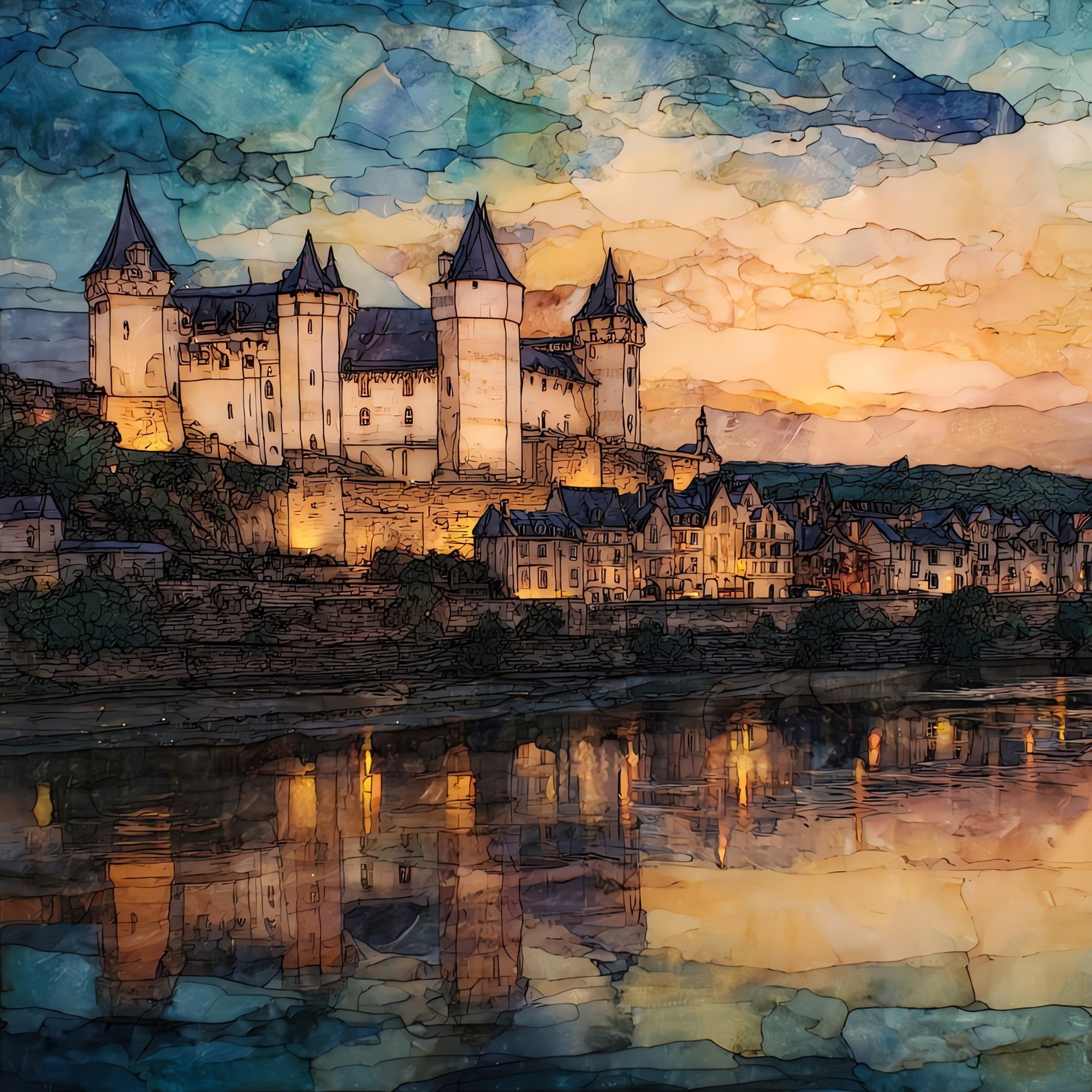 Chateau de Chinon — ceramic art tile