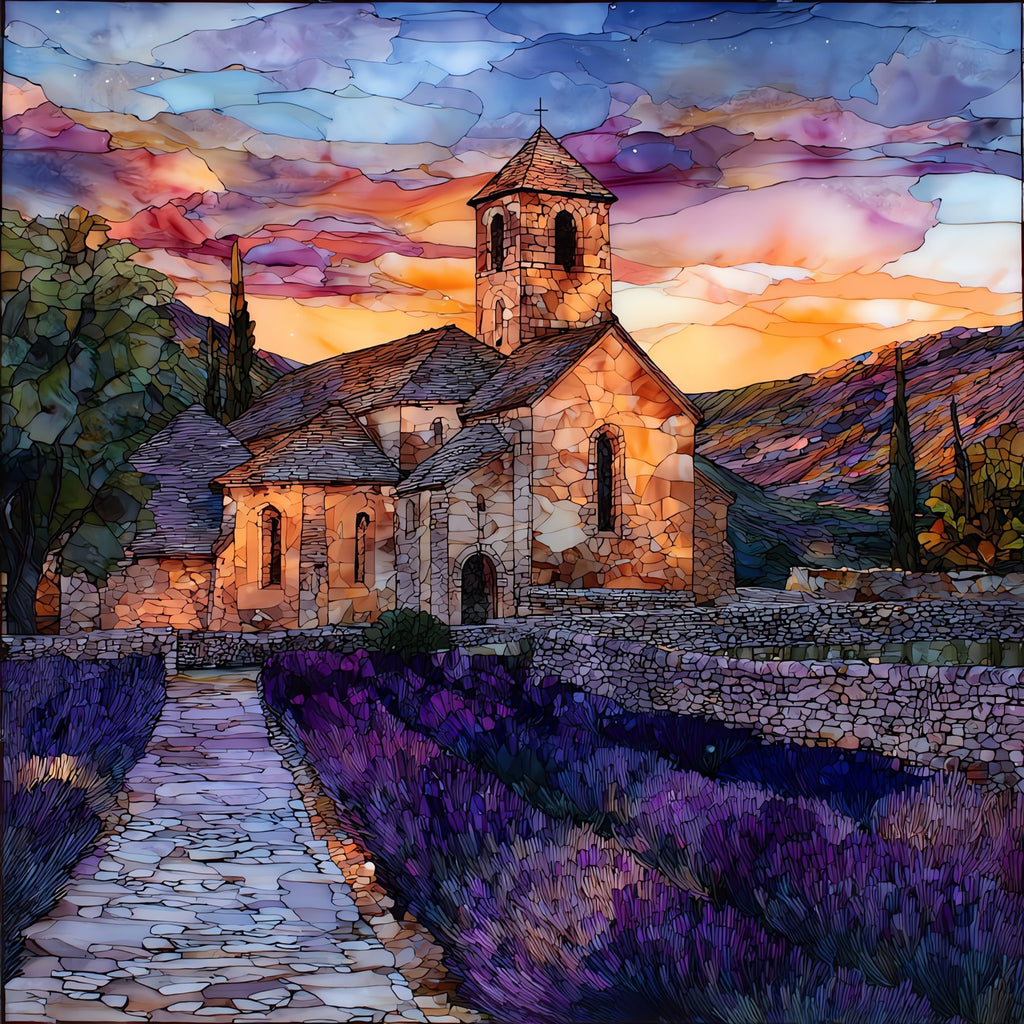 Senanque Abbey Lavender — ceramic art tile