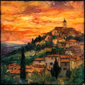 Gordes Hilltop Village — ceramic art tile