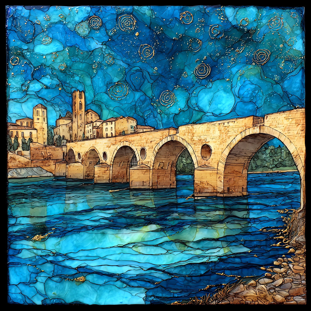 Pont d'Avignon — ceramic art tile