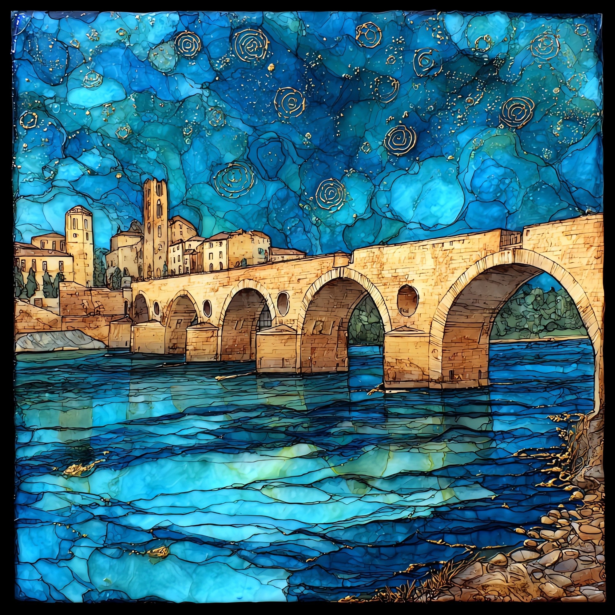 Pont d'Avignon — ceramic art tile