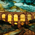 Pont du Gard — ceramic art tile