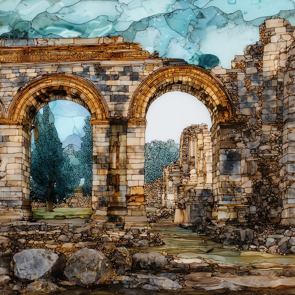 Glanum Roman Ruins — ceramic art tile
