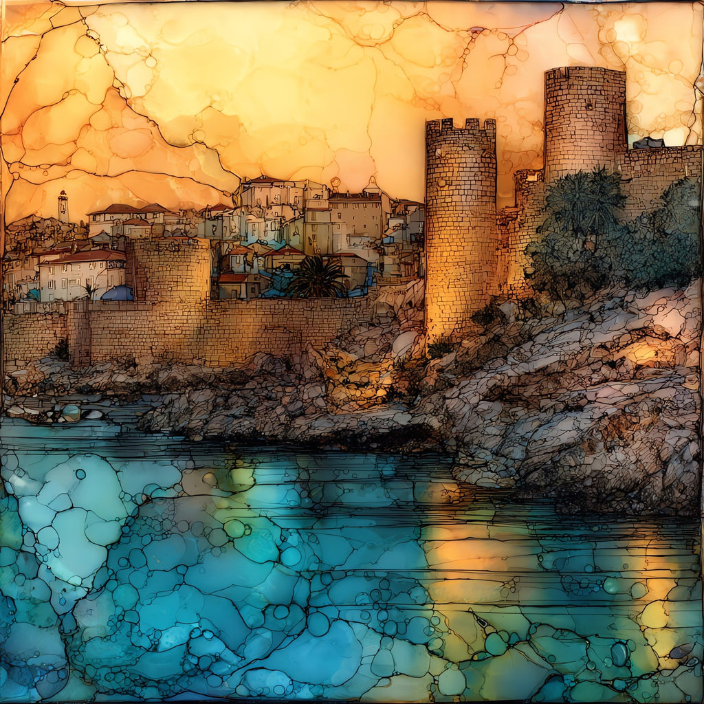 Antibes Ramparts — ceramic art tile