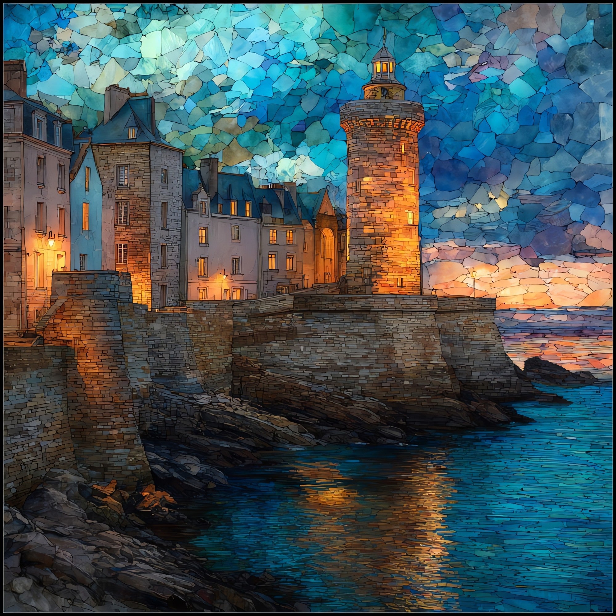 Saint-Malo Ramparts — ceramic art tile