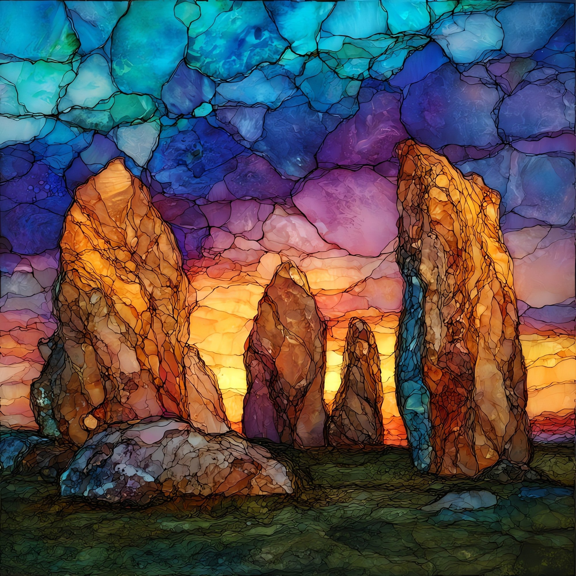 Carnac Stone Alignments — ceramic art tile