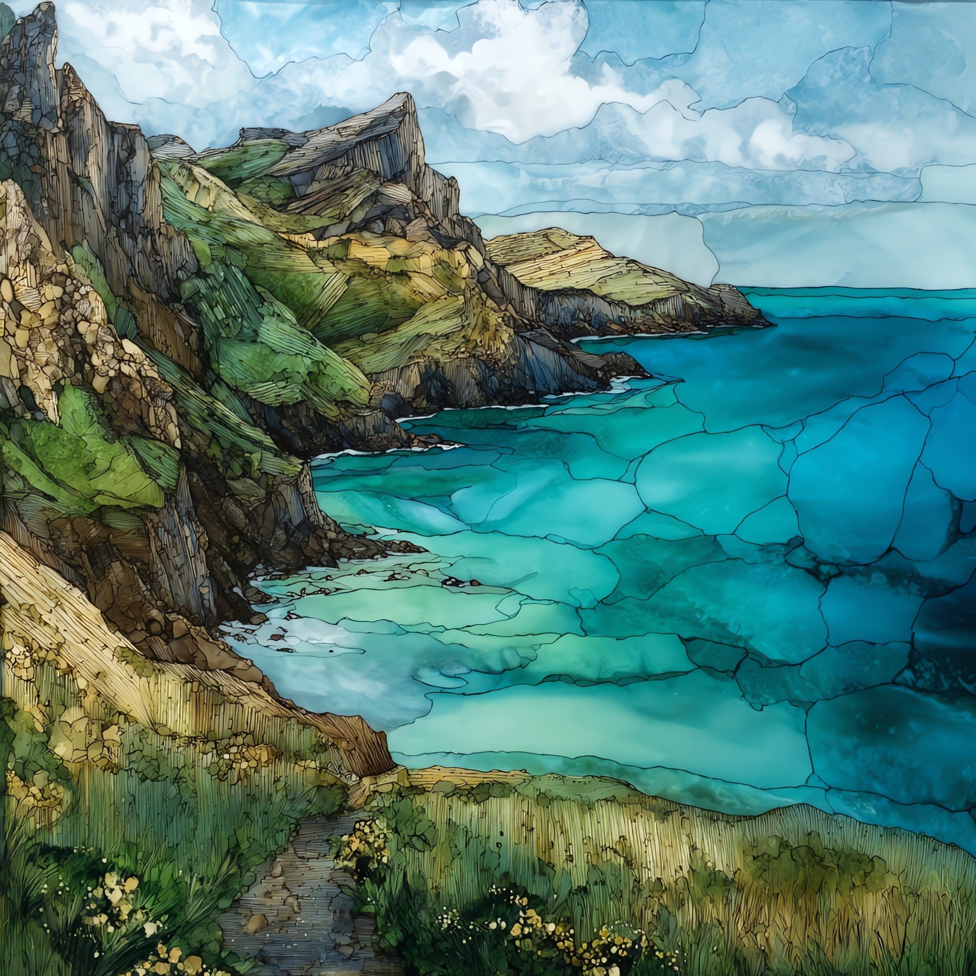 Cap de la Chèvre — ceramic art tile
