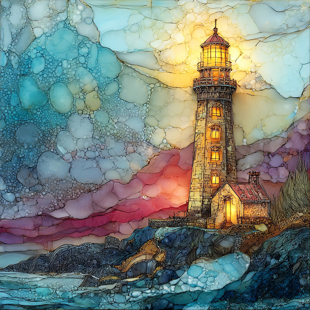 Ile de Sein Lighthouse — ceramic art tile