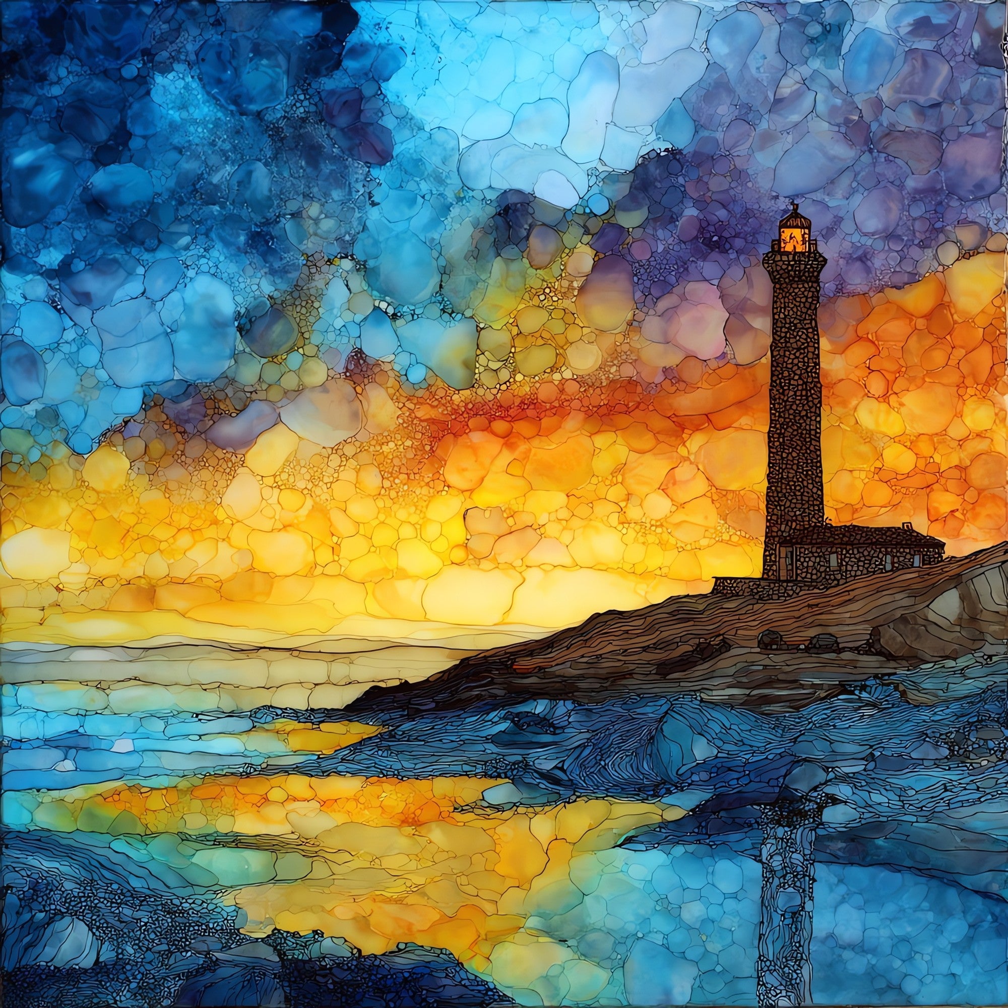 Phare du Creac'h — ceramic art tile