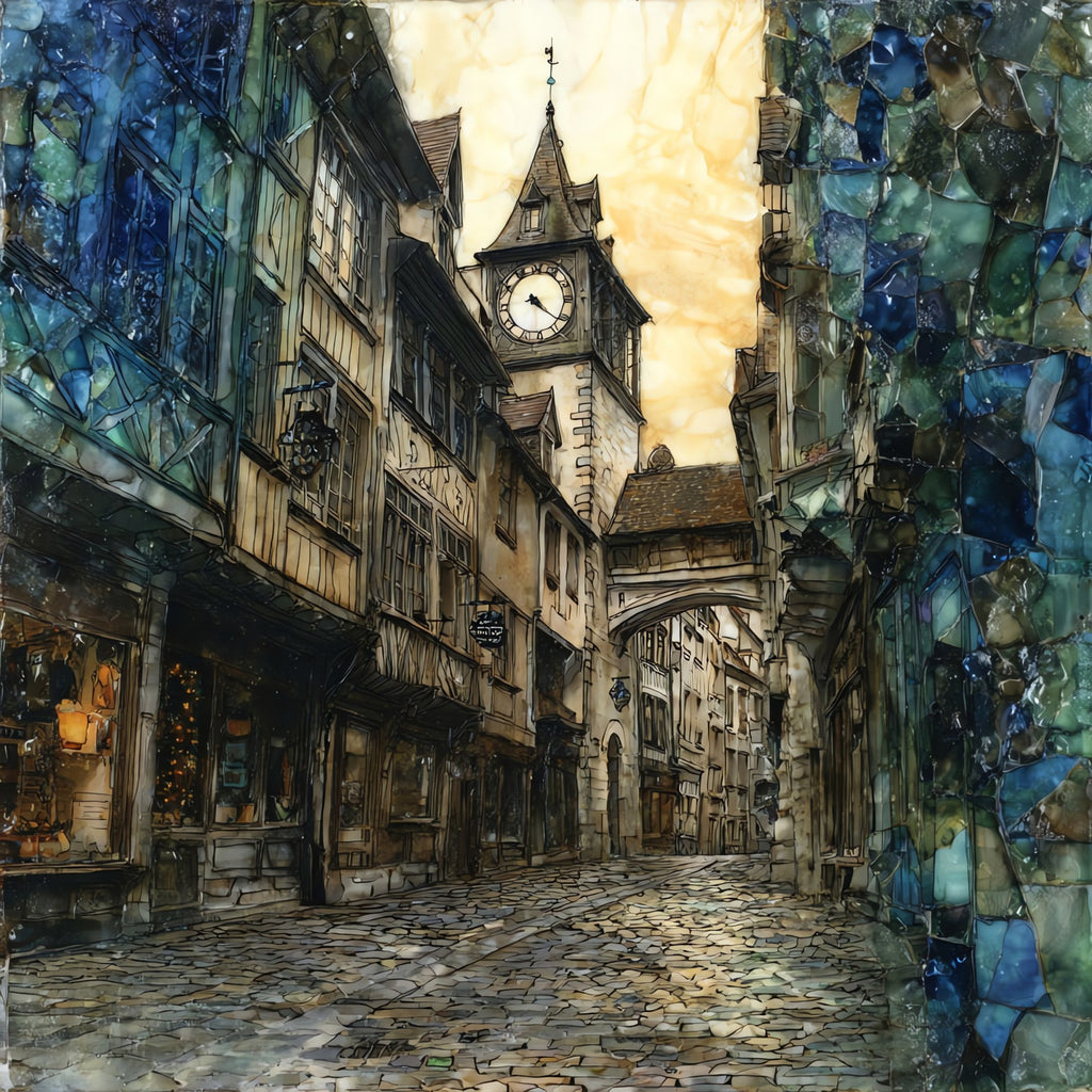 Rue du Gros-Horloge Rouen — ceramic art tile