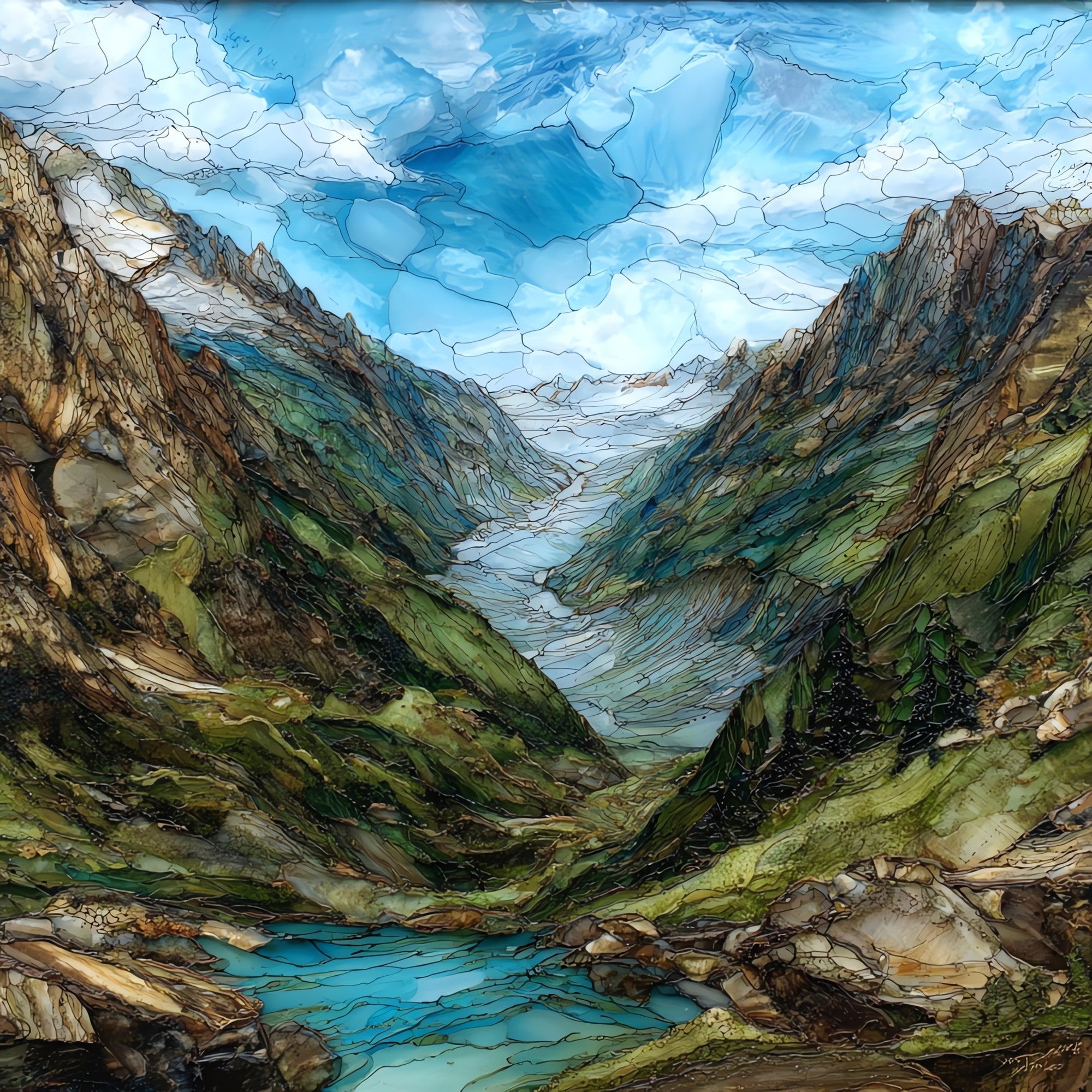 Mer de Glace — ceramic art tile