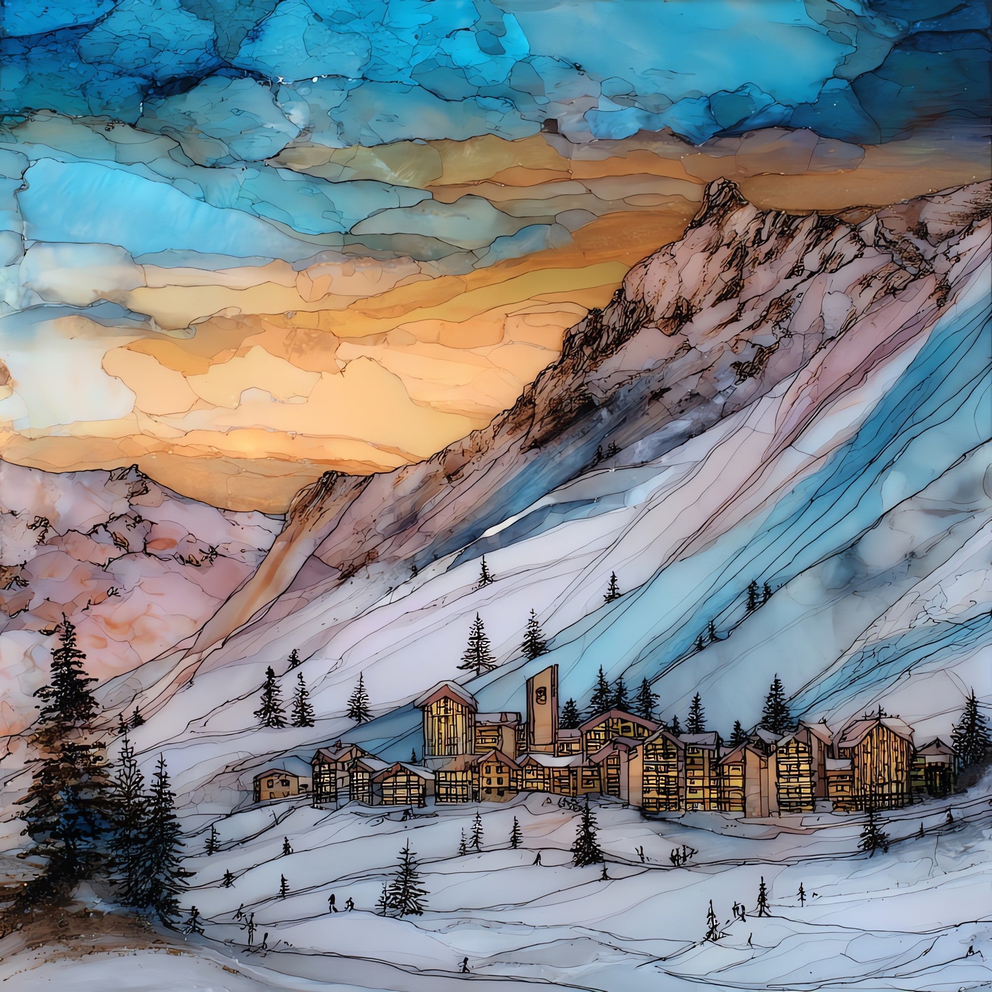 Val d'Isere — ceramic art tile