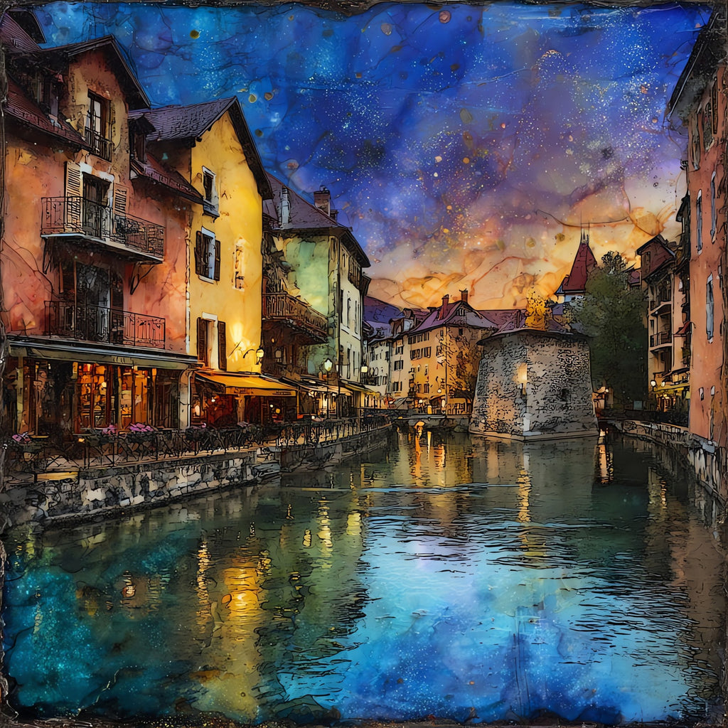 Annecy Old Town — ceramic art tile