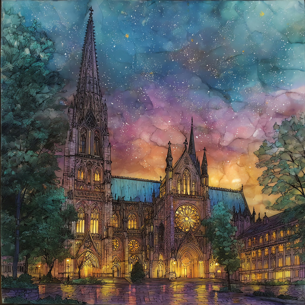 Strasbourg Cathedral Notre-Dame — ceramic art tile