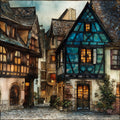 Riquewihr Alsatian Timber Houses — ceramic art tile