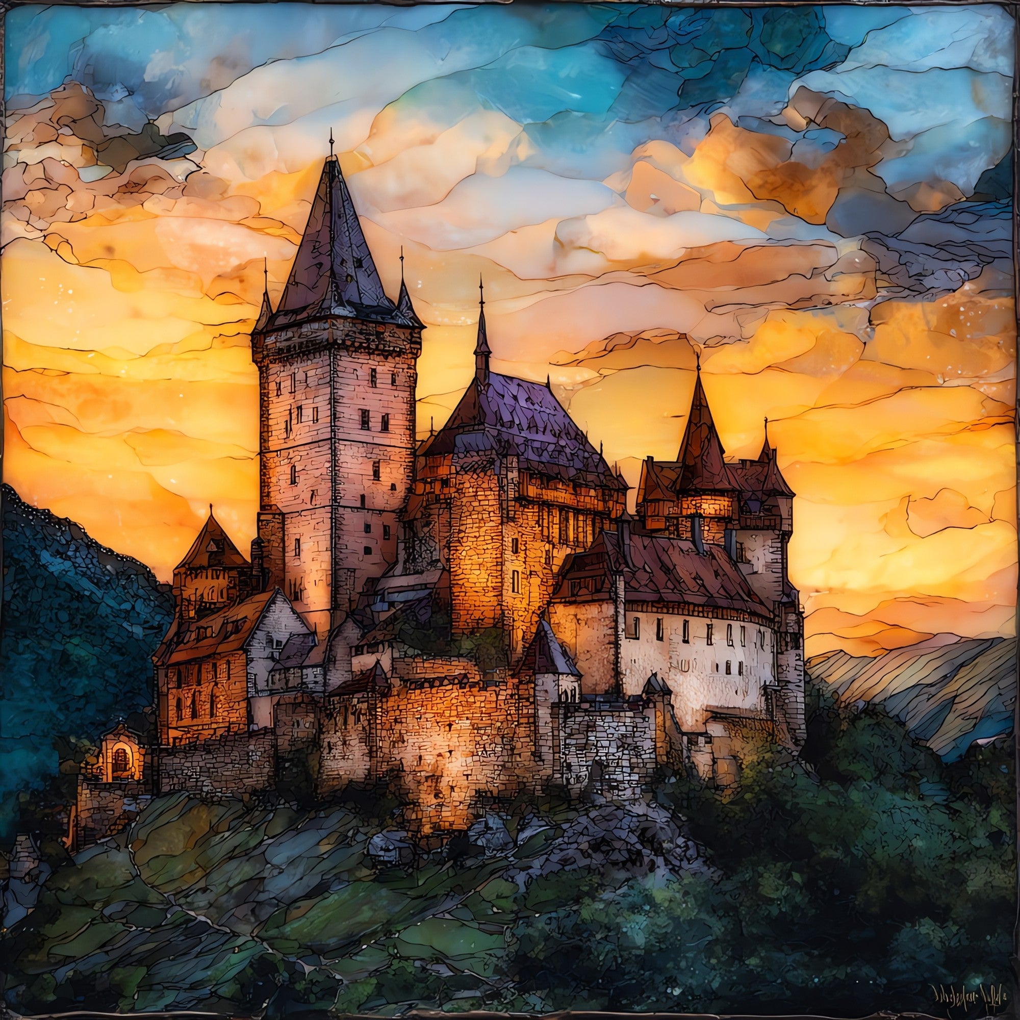 Haut-Koenigsbourg Castle — ceramic art tile