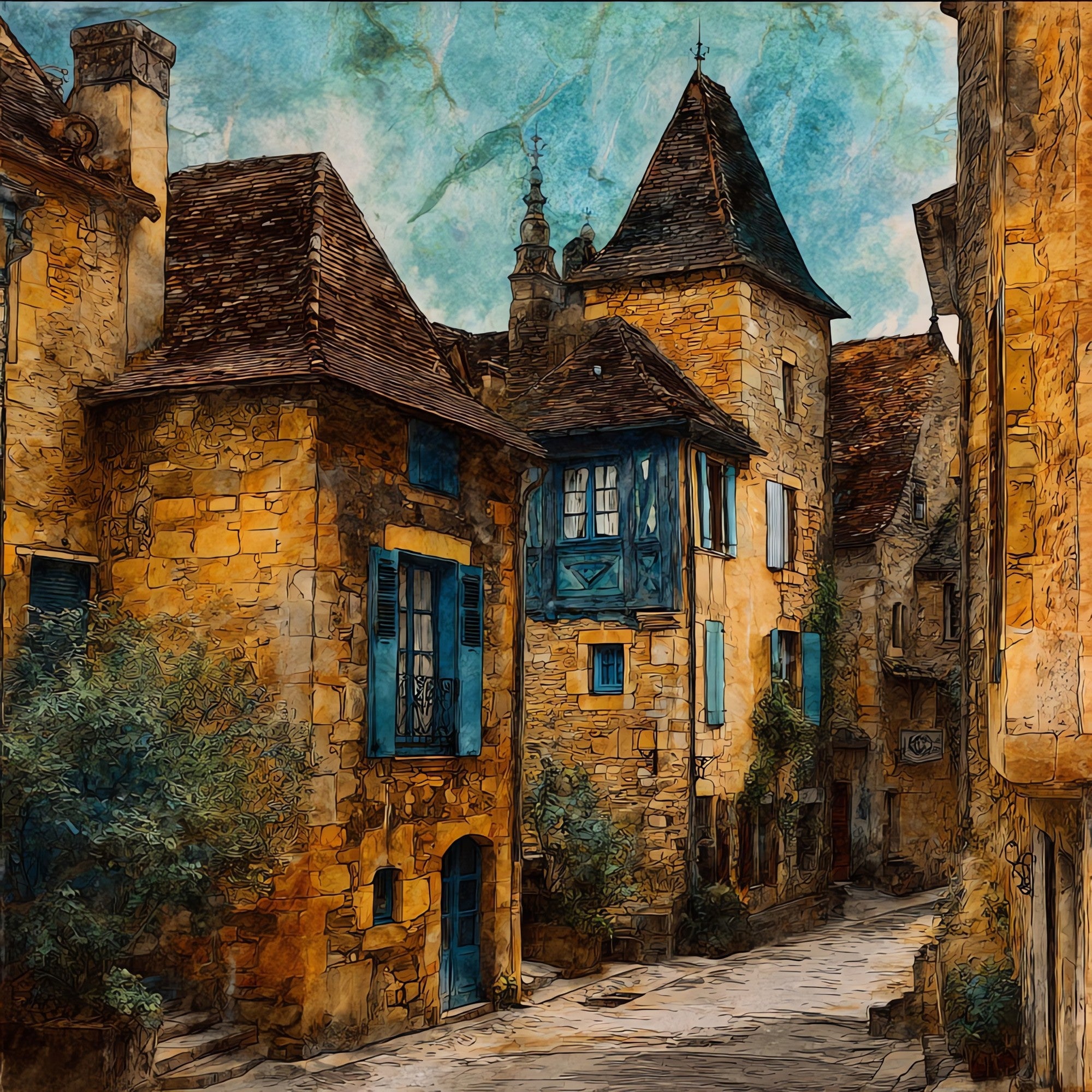 Sarlat-la-Caneda — ceramic art tile