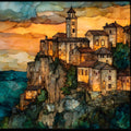 Rocamadour Cliff Sanctuary — ceramic art tile