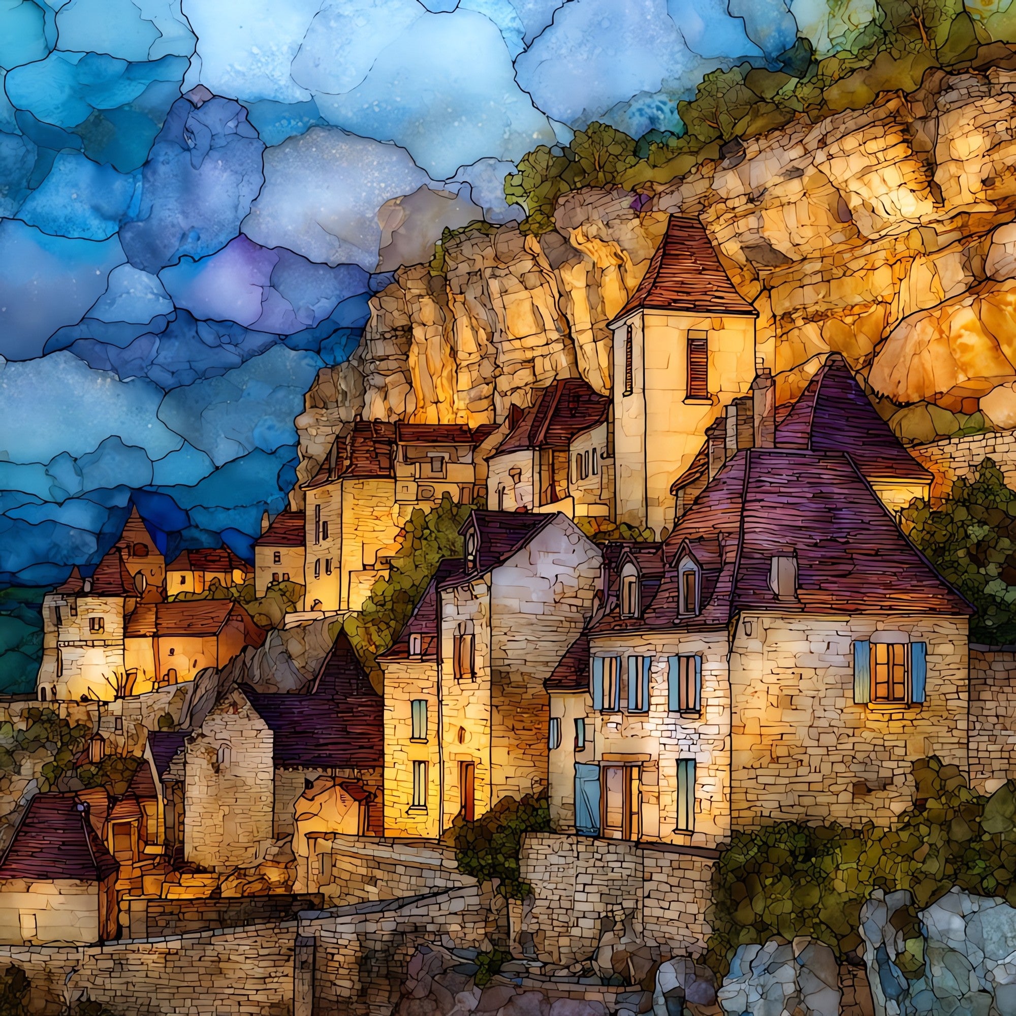 La Roque-Gageac — ceramic art tile