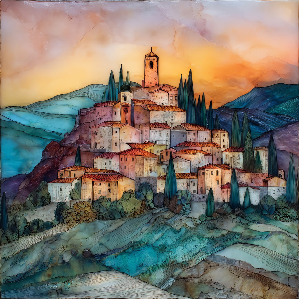 Cordes-sur-Ciel — ceramic art tile