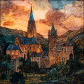 Conques Sainte-Foy Pilgrim Abbey — ceramic art tile
