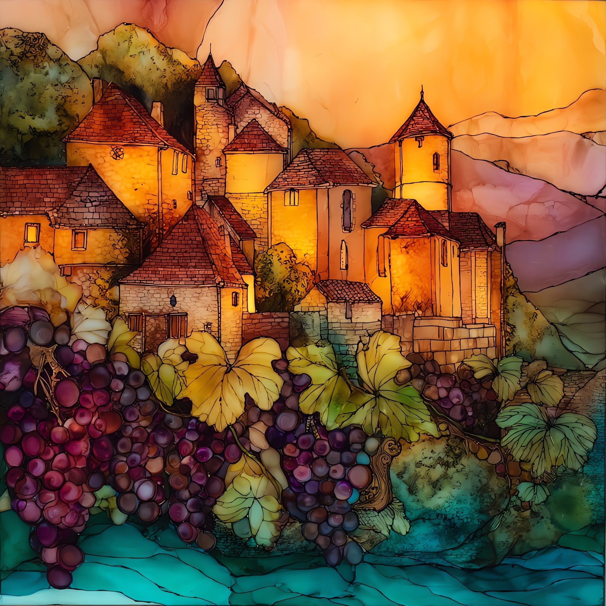 Saint-Emilion Vineyard — ceramic art tile