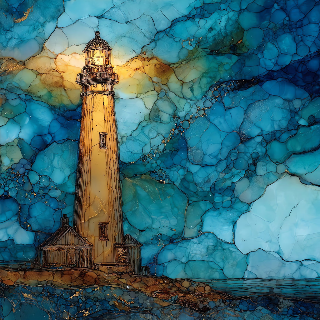 Phare des Baleines — ceramic art tile