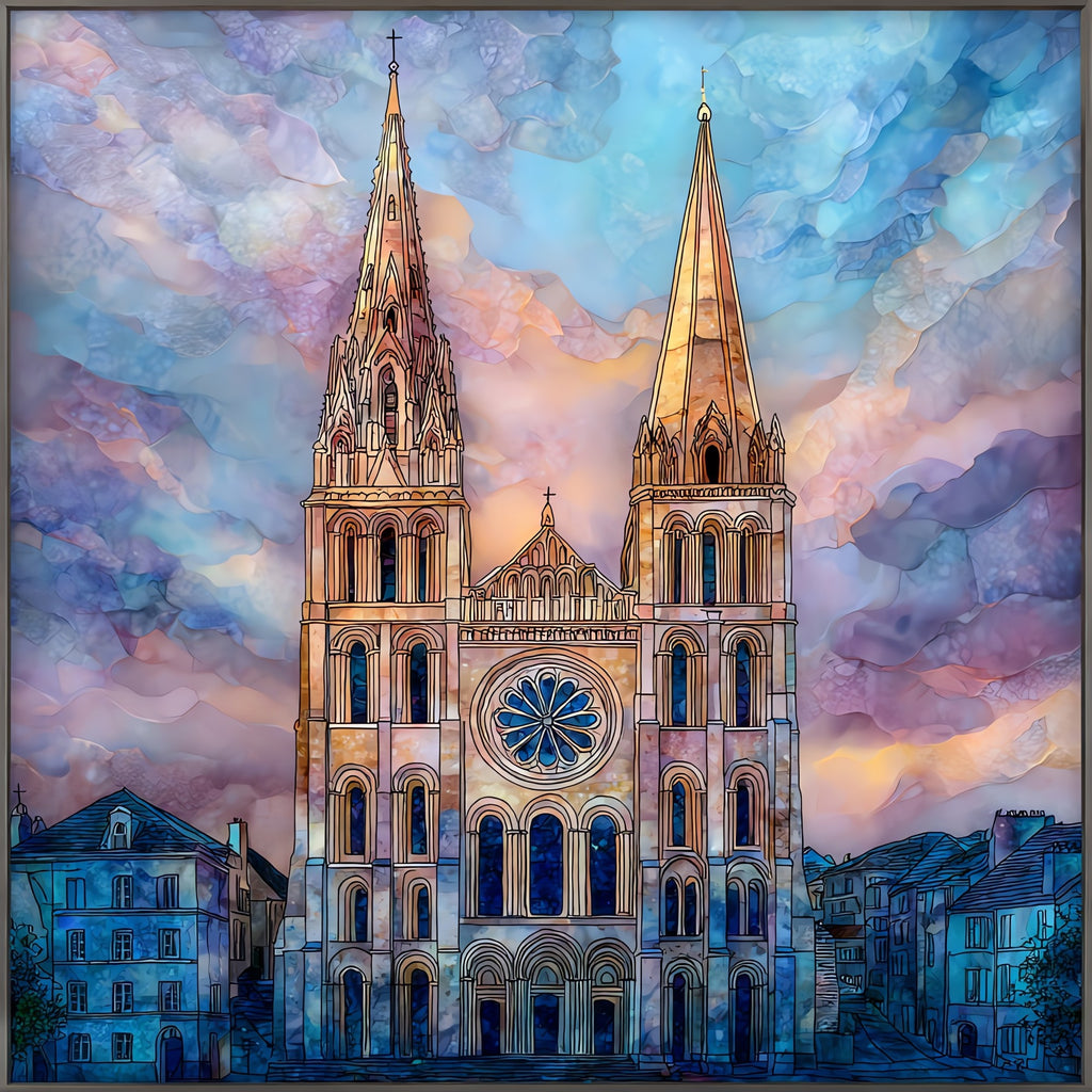 Chartres Cathedral West Facade — ceramic art tile